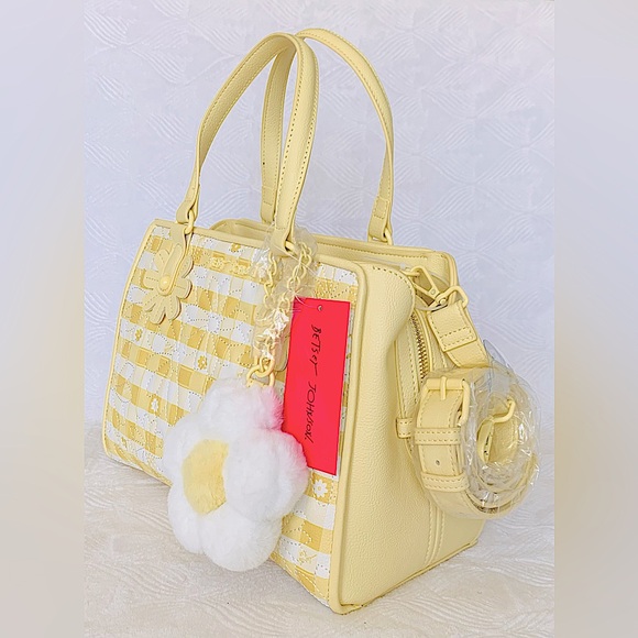 Betsey Johnson Daisy Floral XO Alfie Triple Compartment Satchel / Crossbody - Picture 3 of 11
